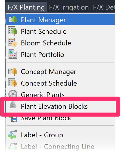 F/X Planting menu